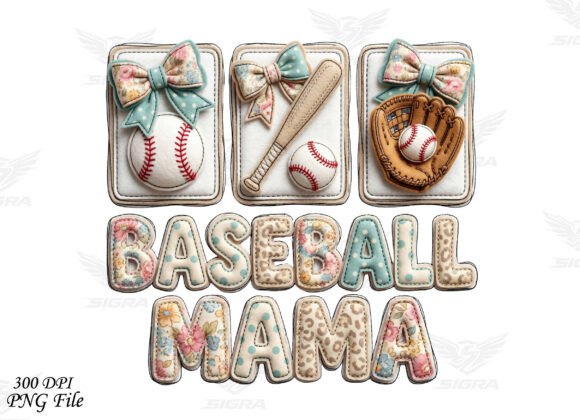 Retro Baseball Mama SVG, Leopard Bow PNG
