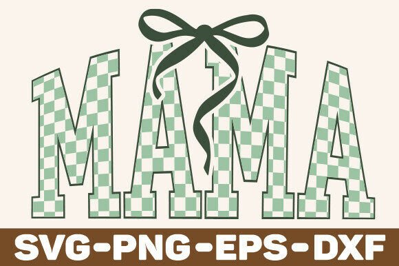 Retro Checked Mama Svg, Happy Mother s