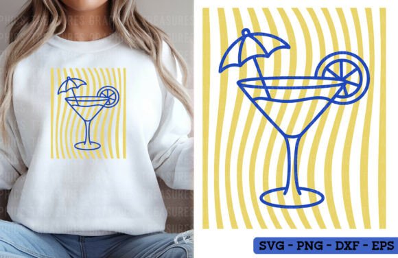 Retro Summer Cocktail SVG PNG Coastal